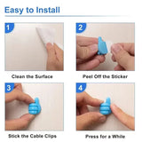 10Pcs Self Adhesive Wall Decoration Hook Creative Silicone Thumb Key Hanger Hook Home Office Data Cable Clip Wire Desk Organizer