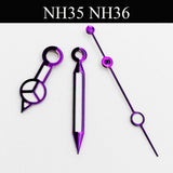 Purple Watch Hands Green Luminous Fit NH35 NH35 Miyota8215 8205 821a ETA2824 2836 Automatic Movement Watches Pointer
