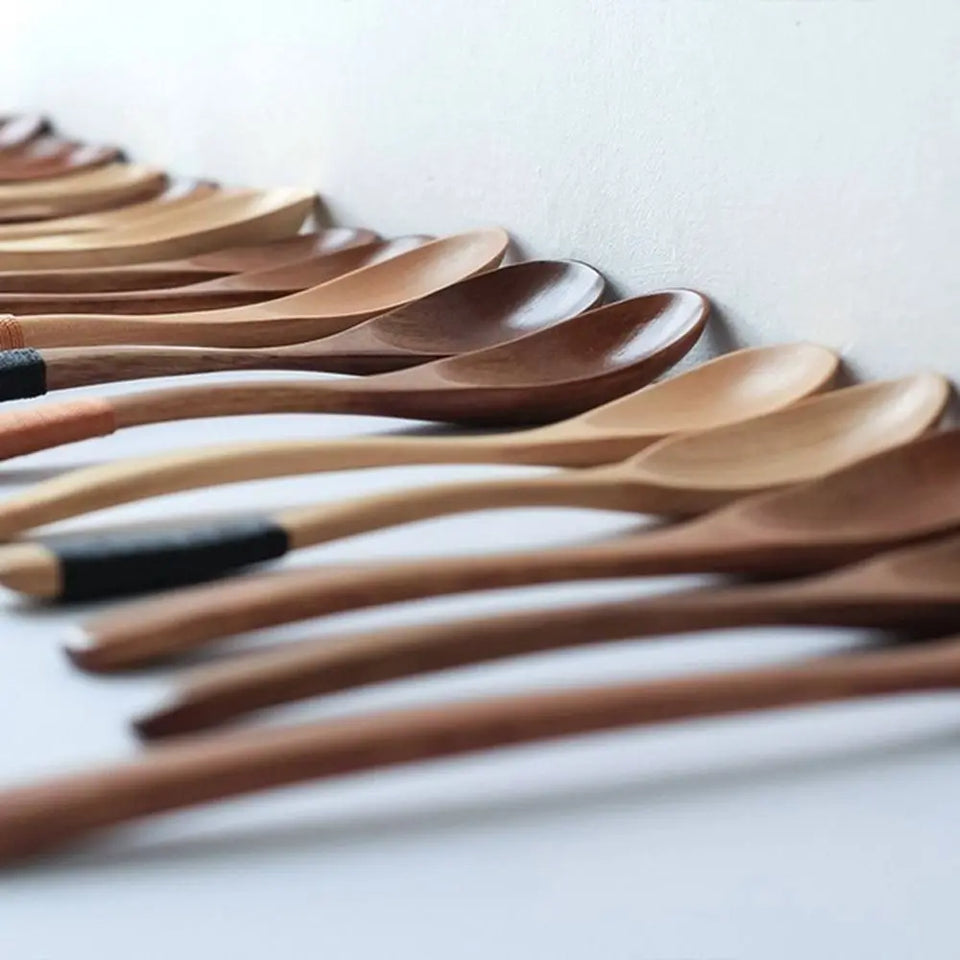 Coffee Handmade Hand-made Catering Scoop Wood Tableware Kitchen Tool Soup Spoon Wooden Spoon Cooking Utensil