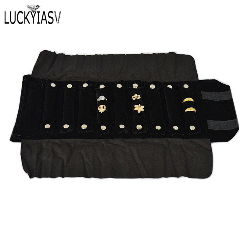Women Luxury Jewelry Roll Storage Bag Lady Rings Earrings Necklace Organizer Portable Cloth Bags
