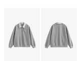 TOYOUTH Women Sweatshirt 2025 Autumn New Green Velvet Embroidery Contrasting Color Splicing Double Layer Collar Pullover Hoodies