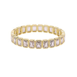 New Arrivals Geometric Bohemian Rainbow Cubic Zirconia Stretchy Stretch Tennis Bracelet Fashion Gold Plated Jewelry For Women