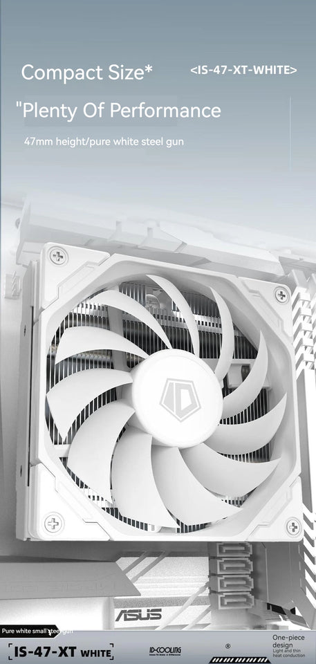 ID-COOLING IS-47 XT 4 HeatPipes CPU Processor Air Cooler 92mm PWM Cooling Fan ITX Radiator for Intel LAG1700/1200/115X AM4/AM5