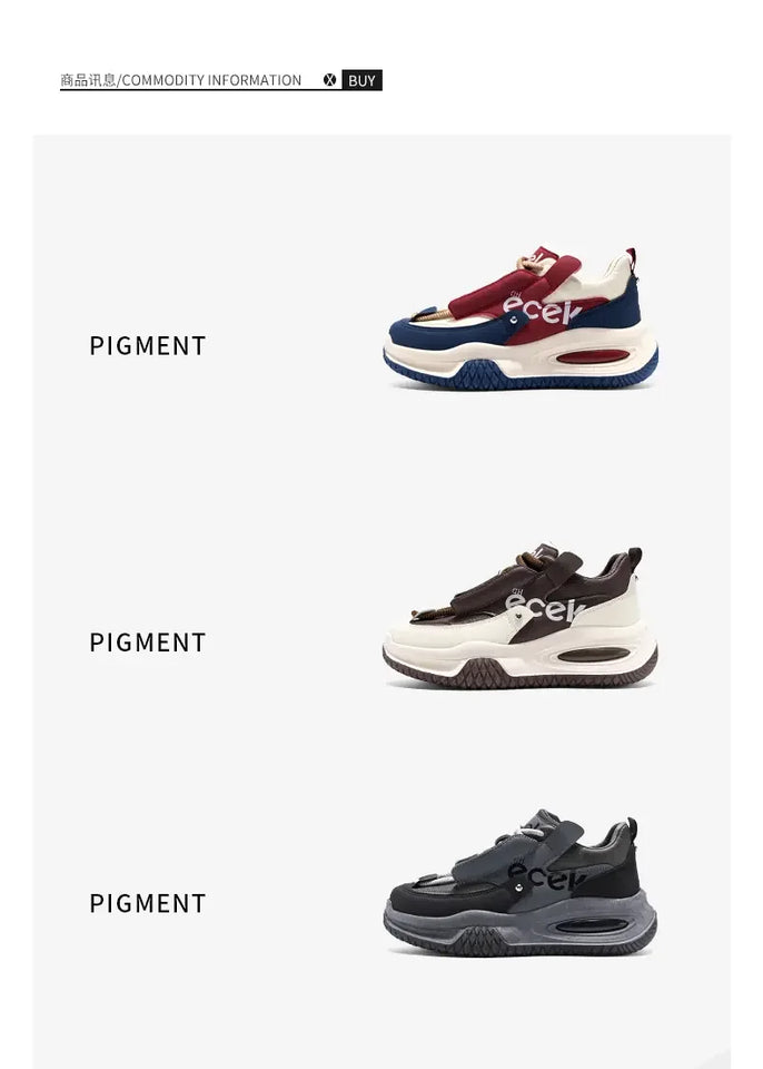 Chunky Sneaker Plus Size 45 46 47 48 Men Designer Sport Shoes Fashion Casual Leather Fabric Height Increased Flat Platform Shoes