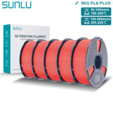 SUNLU Pla Plus 3D Filament 1.75mm Good Toughness Multicolor Neatly Wound PLA+ Filaments for FDM 3D Printing Materials 5KG