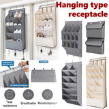 Multi-pockets Wall Storage Bag Large Over Door Hanging Shoe Organiser Behind Doors with 4 Metal Hooks Shoes Rack Storage Bags