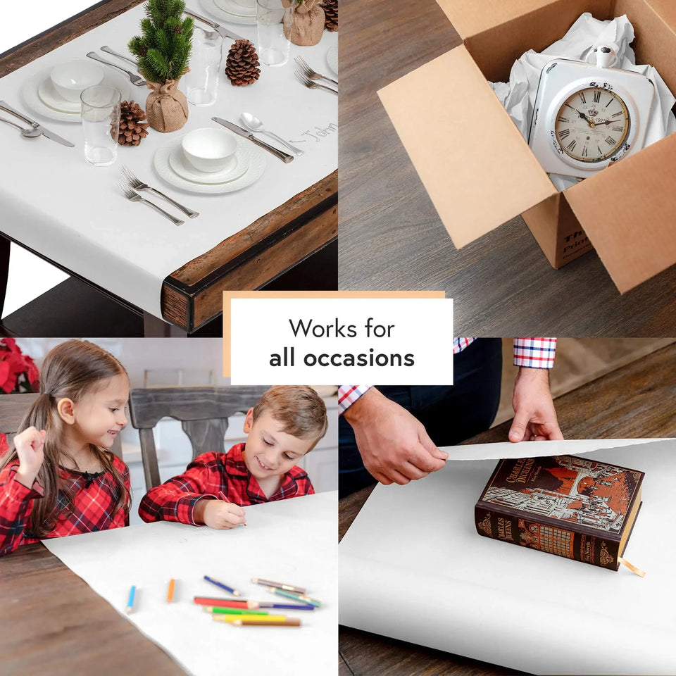White Kraft Paper Roll for Wedding Birthday Party Handmade Gift Wrapping Parcel Packing Art Craft Poster Decor
