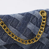 Women's K-G Shoulder Bag For High Quality Braided Denim Chain Crossbody Bag Designer Luxury Handbag Brand Ladies Bag