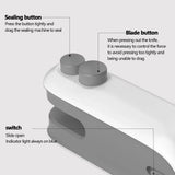 2 In 1 Sealer Cutter Multifunctional Portable Resealer Machine Handheld Bag Sealing Machine for Food Storage Snacks Freshness