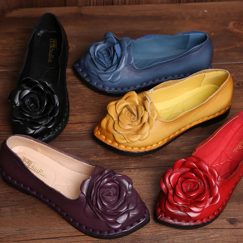 Xiuteng 2022 Shoe For Women Handmade Shoes Genuine Leather Soft Safe Flats Autumn Driving Shoes Pointed Toe Women Flats 5 Color