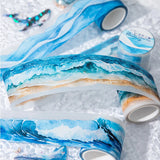Mr. Paper, 200cm/roll, Wave Themed Material Tape, Decorative Collage Scrapbook, Photo Frame, Phone Case, Notebook, Water Cup