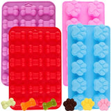 Puppy Dog Paw Bone Silicone Mold for Jelly Candy Chocolate Ice Cube Baking Mold to Make Dog Snack Biscuits in Multiple Colors a