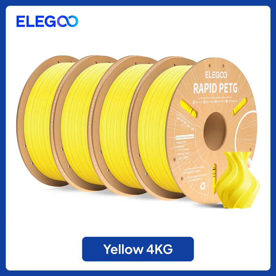 ELEGOO Rapid PETG Filament 1.75mm 1KG,High Speed 30-600mm/s 3D Printer Filament 1kg Fits for Most FDM 3D Printers