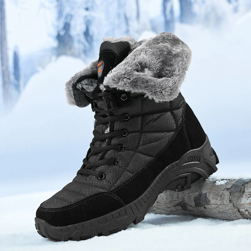 New Winter Waterproof High Top Men Boots Plush Warm Snow Boots Men Sneakers Ankle Boots Outdoor Men's Desert Boots Botas Hombre