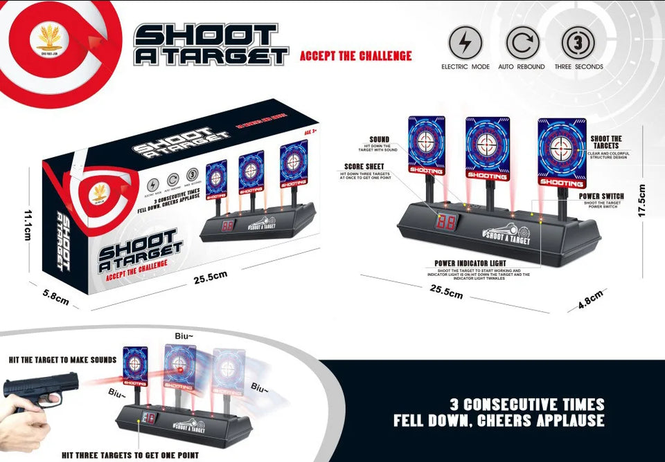 Electronic Scoring Target Moving Shooting Training Electric Soft-bullet Gun Toy Target Battle Practice Target Automatic Reset