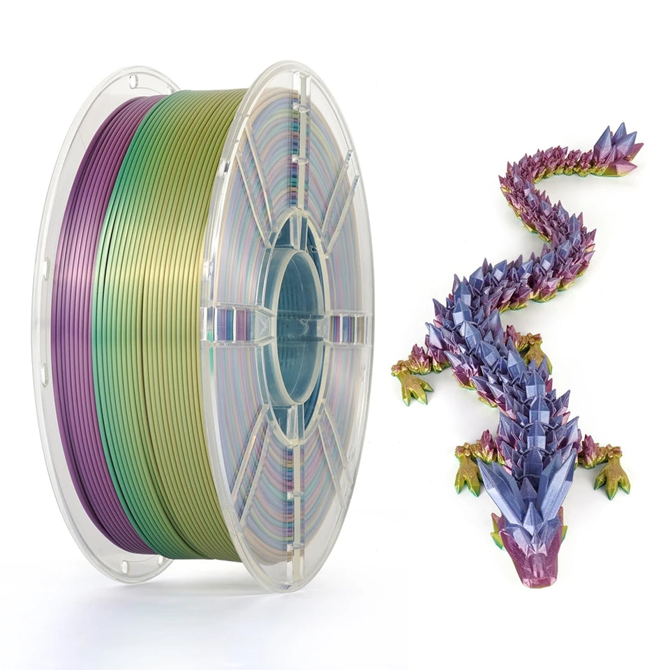 KINGROON Rainbow Silk PLA Filament 1.75mm 1KG Multicolor Gradient 3D Printer Materials Color Change Smooth Silky PLA Plastic New