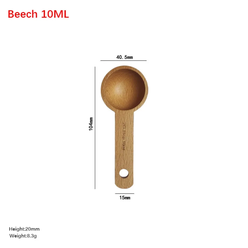 Beech/Walnut Wooden Measuring Spoon 7.5/10/15/20/30/45ML Multipurpose Coffee Tea Sugar Spice Spoon Kitchen Gadgets Milk Powder