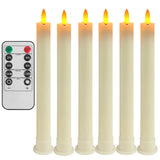 LED Flameless Taper Candles 6.5/11" Battery Operated Fake Flickering Candlesticks Electric Long Candles for Wedding Home Decor