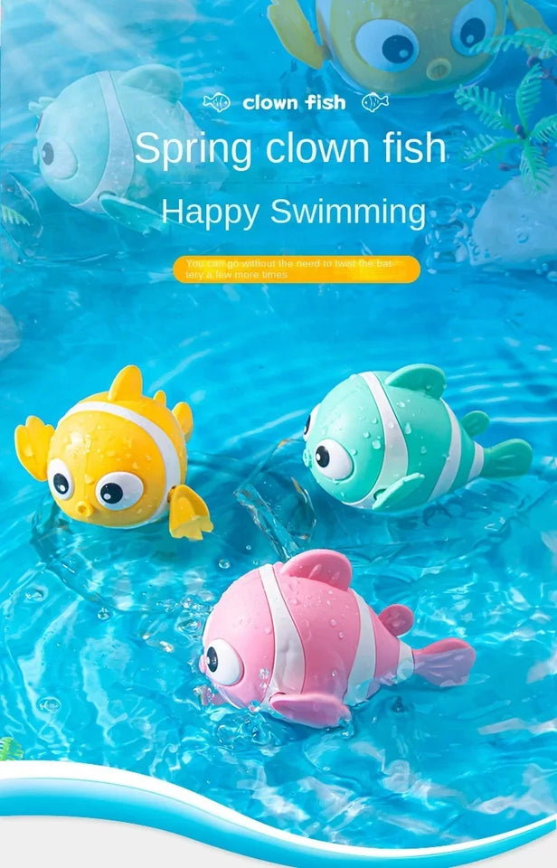 Hot sellingBaby Bath Toys Cute Swimming Fish Cartoon Animal Floating Wind Up Toys Water Game Classic Clockwork Toys For Toddlers