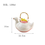 Duck,kettle,Drink water.Shape,Kettle set,Cup,Duckling,Cute,Pale pink,Summer,Goose,teacup,Brew tea,Household