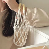Portable Coffee Cup Bag Hollow Out Bottle Bag Practical Mugs Bag Foldable Water Bottle Bags Woven Net Bag Cup Cover