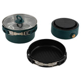 Portable Electric Hot Pot w/Foldable Handles Mini Hot Pot Multi-Functional Ramen Noodle Cooker with Power Adjustment