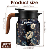Vintage Floral Tea Thermos Stainless Steel Tea Kettle Drip-Proof Tea Pot With Tea Infuser Mini Thermo Coffee Pot Home Teaware