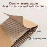 50/100pcs Kraft Paper Coffee Cup Sleeves Disposable Cup Cover Drinks Protective Cover Non-Slip  Heat Insulation Cardboard Holder