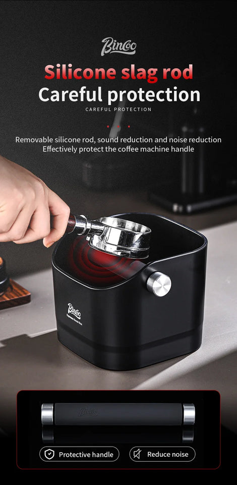 Bincoo 0.8L Coffee Knock Box Espresso Grounds Container Anti Slip Espresso Dump Bin Grind Beveled Barista Goods Cafe Accessories