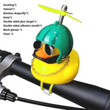 Bicycle Bell Black/Yellow Duck Cartoon Little Ducks Helmet Head Light Shining Duck Bicycle Bells Handlebar Bicycle Accessories