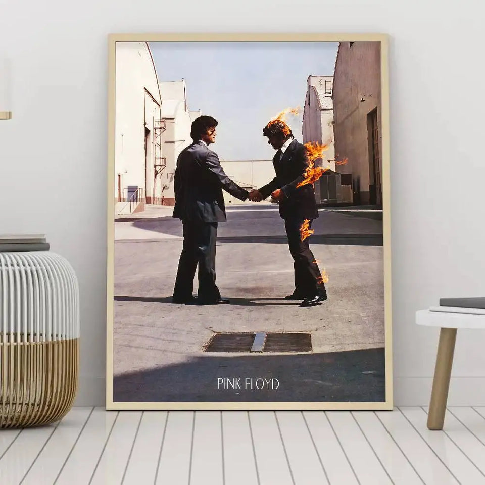 P-Pink-k F-Floyd Band Poster Self-adhesive Art Waterproof Paper Sticker Coffee House Bar Room
