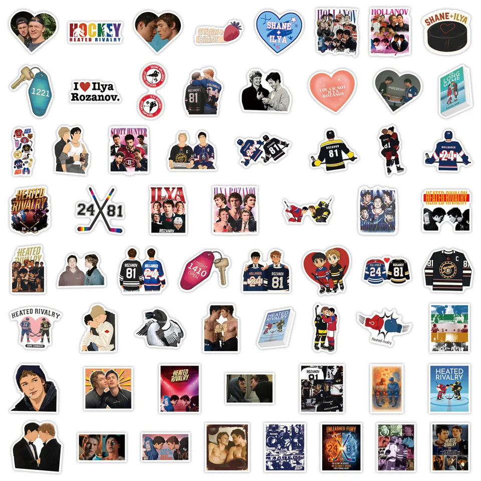 60PCS Heated Rivalry Cartoon Graffiti Stickers Phone Guitar Laptop Notebook Suitcase Waterproof Sticker Kids Toys