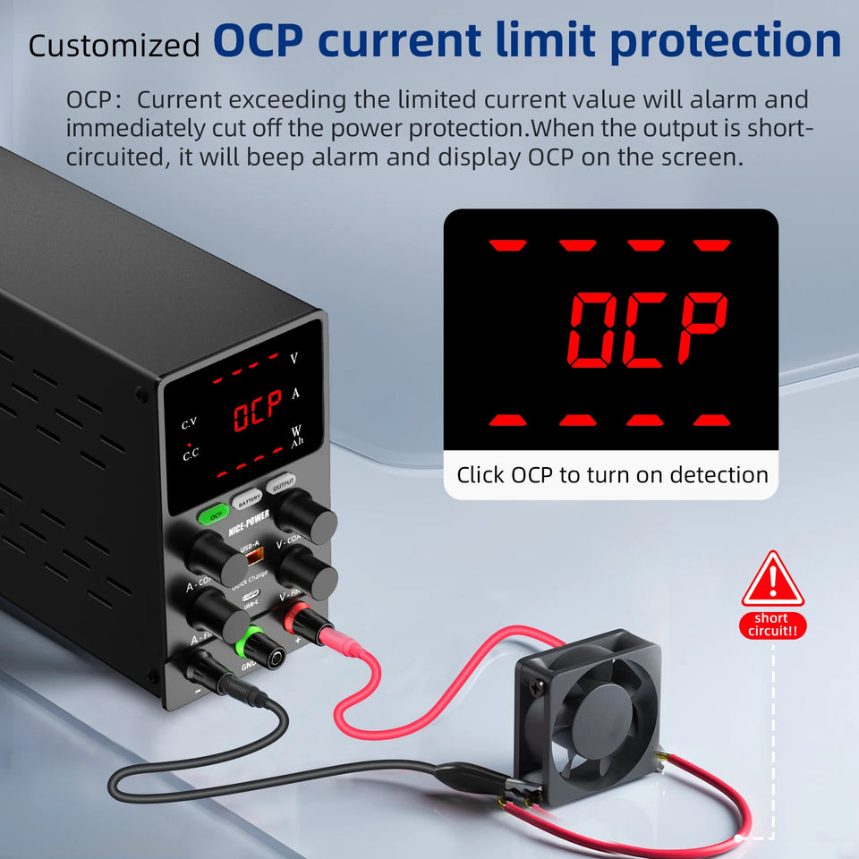 NICE-POWER Bench Lab DC Power Supply Adjustable 30V 60V Laboratory OCP OUTPUT 10A Charging of Lithium Iron Phosphate Batteries