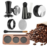 7pcs/set Espresso coffee tamper set Portable Coffee Press Gadget 51mm Espresso Accessories Kit with dispenser & Powder tamp pad