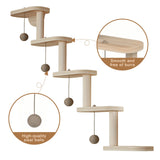 5 Step Wooden Cat Climbing Frame Wall Mounted DIY Cat Ladder Climbing Shelf Wall Steps Shelve for Sleeping Playing Cat Furniture
