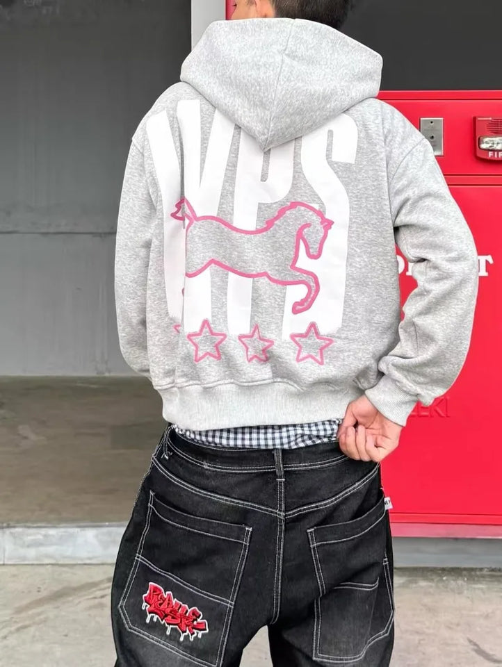 High street fashion casual retro men pullover American brand design Harajuku graphic clothing oversized loose trend sweatshirt