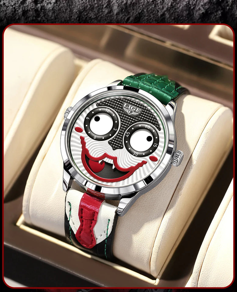 LIGE 2025 TOP Men's Watches Quartz Clown Dial Watches Unique Strange Fashion Cool Watch Waterproof watches for men reloj hommes