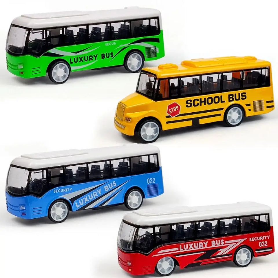 High Imitation Bus Shape Ornaments High Quality Kids Gift Hobbies Alloy Bus Model Extended Bus Toys Pull Back Vehicle Model