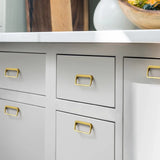 Goo-Ki Brushed Brass Cabinet Handle Antique Three-dimensional Finger Pulls Wardrobe Drawer Long Handle Nickel Drawer Pulls