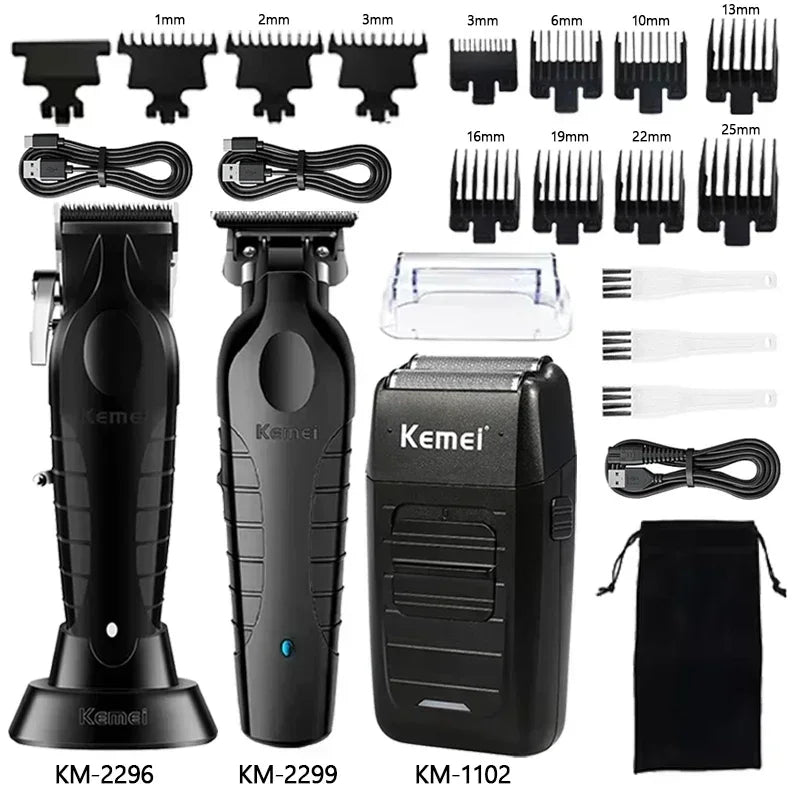 Kemei Electric Hair Clipper Kit Men's Hair Trimmer Machine Professional Hair Cutting Machine Clipper KM-2296 KM-2299 KM-1102