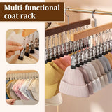 Closet Organizer with 10 Clips Hat Storage Rack Space Saving Hanging Clothes Organizer for Jeans Skirts Socks Pant Hangers