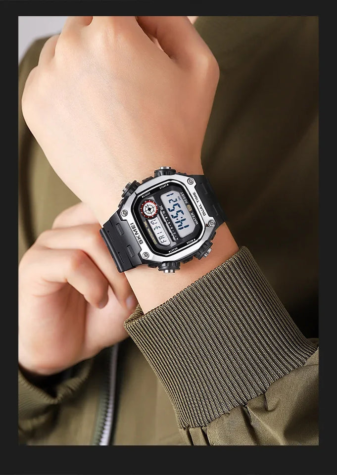 SKMEI 2126 Digital Countdown Sports Watches for Men LED Display Waterproof Stopwatch Mens Wristwatch Alarm Clock montre homme