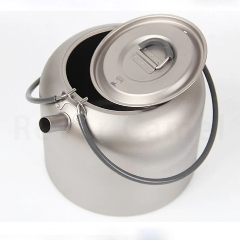 Keith Titanium Kettle 1.5L Camping Picnic Cookware Titanium Teapot Ultralight Outdoor Camping Coffee Pot With String BagTi3907