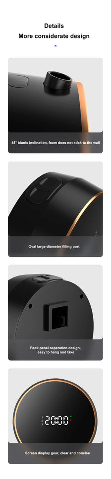 Touchless Automatic Sensor Soap Dispenser Foam Type-C Charging Smart Induction Hand Washer with Temperature Digital Display