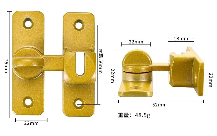 1pc Security Door Lock Handle Commercial Residential Grade Anti-Pick Lock with Adjustable 90°/180° Slide Indoor Outdoor Use