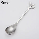 6Pcs Stainless Steel Tea Forks Gold Silver Cake Fork Snack Salad Coffee Fruit Fork Mirror Cutlery Tableware Set Kitchen Utensils