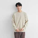 Men's Long Sleeve Casual Hoodie Loose Fit Round Neck White Top For Spring Autumn Versatile Sweatshirt Trendy Brand Men's Wear