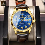 BINBOND New Fashion Mens Casual Sports Watches For Men Retro Big Dial Quartz Watches Classic Leather Business Men Watches B5663