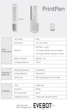 Coffee Latte Inkjet Printer Handheld EVEBOT Printpen Print Size 26*1000 MM DIY Custom Printing With Auxiliary Ruler for Cafes