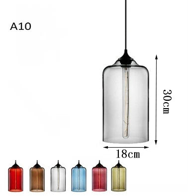 Modern Restaurant Chandelier Light Blown Colorful Glass  Lampshade Glass Ceiling Hanging Lamps Living Room Coffee Room Office